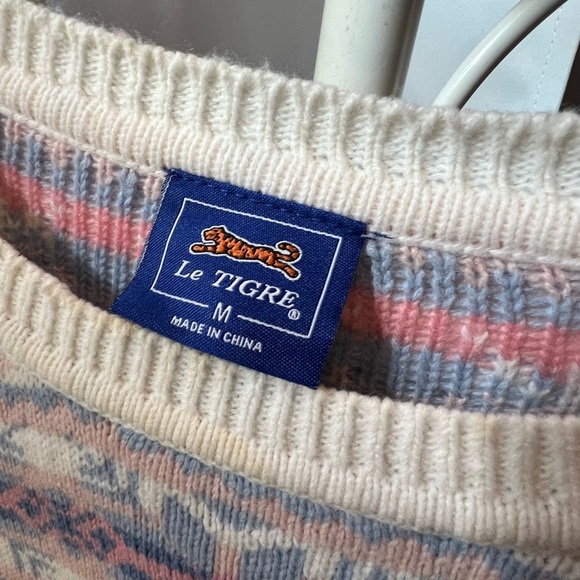 Le Tigre vintage Fair Isle pastel sweater kaweii fairy kei Size Medium - Picture 3 of 4